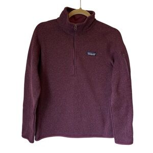 Patagonia Woman Medium Maroon Purple 1/4 Zip Better Long Sleeve Pullover Sweater
